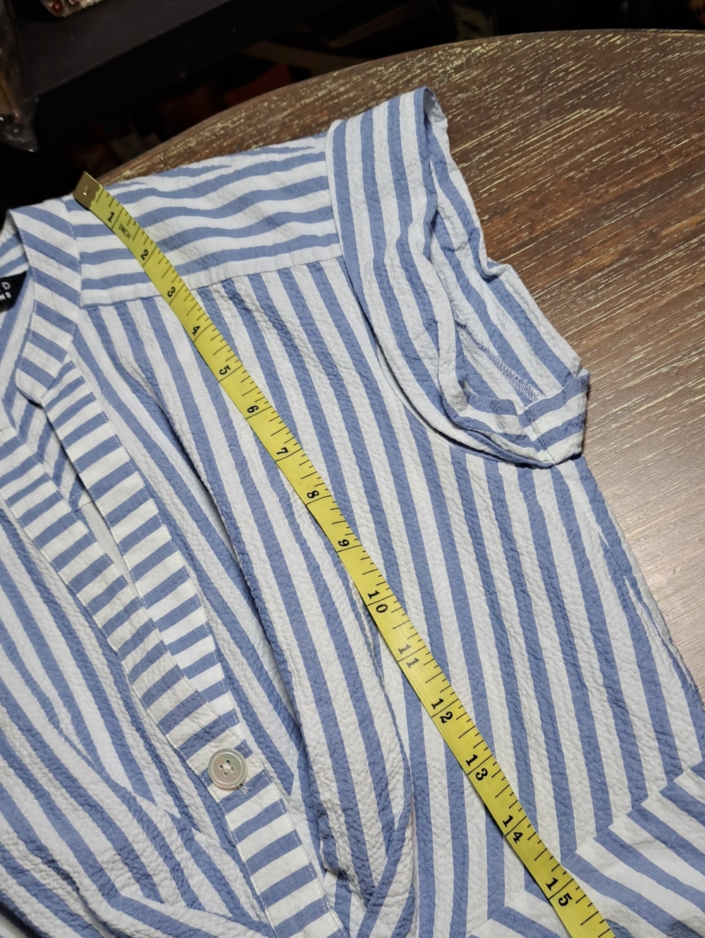 Veronica Beard Women’s Mini Dress Blue  White Stripe Twist-Waist Shirt Cotton XS - Picture 11 of 14